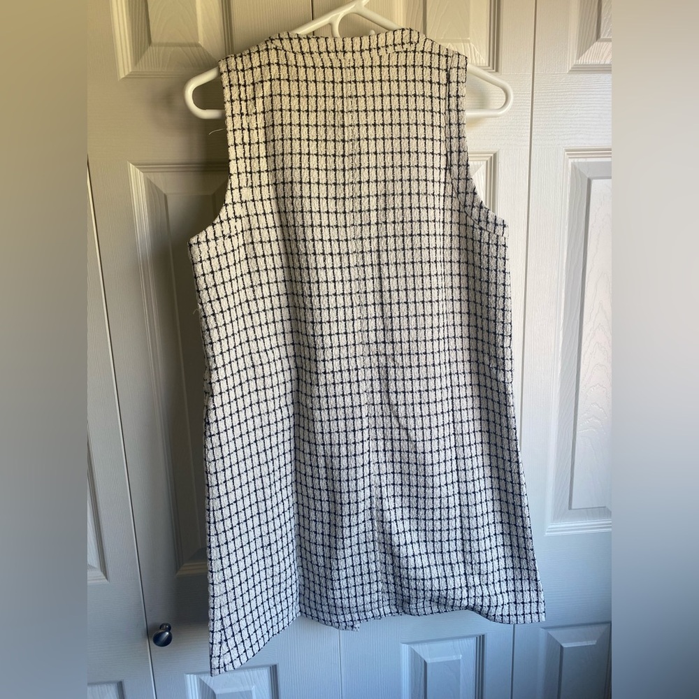NEW Reformation Tropez Tweed Black White Gingham Button-Front Mini Dress - Picture 6 of 10